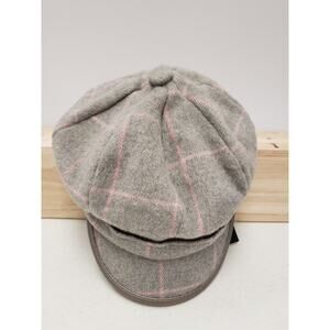 Inc International Concepts Women's Windowpane-Plaid Newsboy Cap - Grey